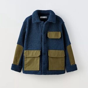 Zara Kids Navy and Olive Jean Jacket